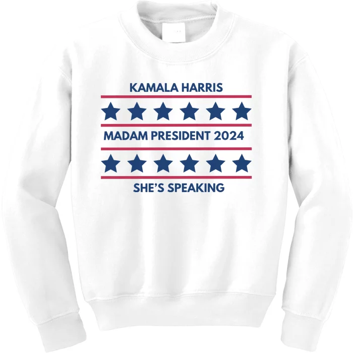 Madam President Kamala Harris 2024 Kids Sweatshirt