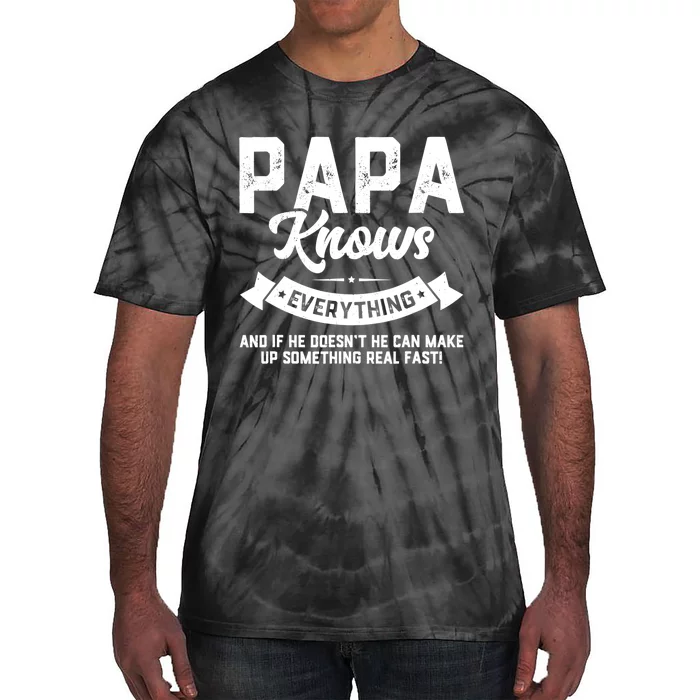 Mens Papa Knows Everything Shirt 60th Gift Funny Father's Day TShirt Tie-Dye T-Shirt