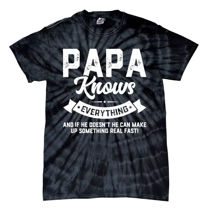 Mens Papa Knows Everything Shirt 60th Gift Funny Father's Day TShirt Tie-Dye T-Shirt