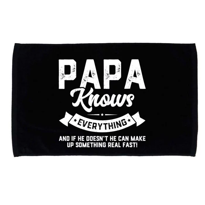 Mens Papa Knows Everything Shirt 60th Gift Funny Father's Day TShirt Microfiber Hand Towel