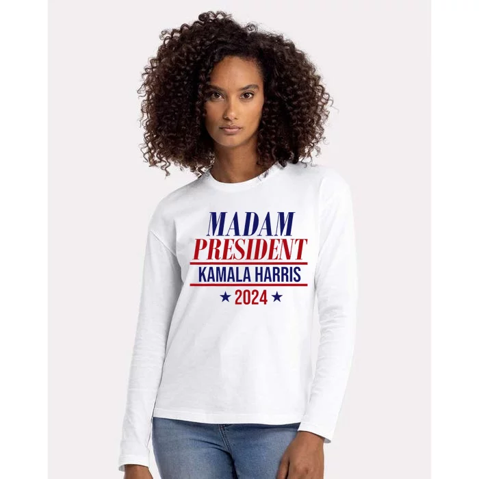 Madam President Kamala Harris 2024 Election Campaign Womens Cotton Relaxed Long Sleeve T-Shirt