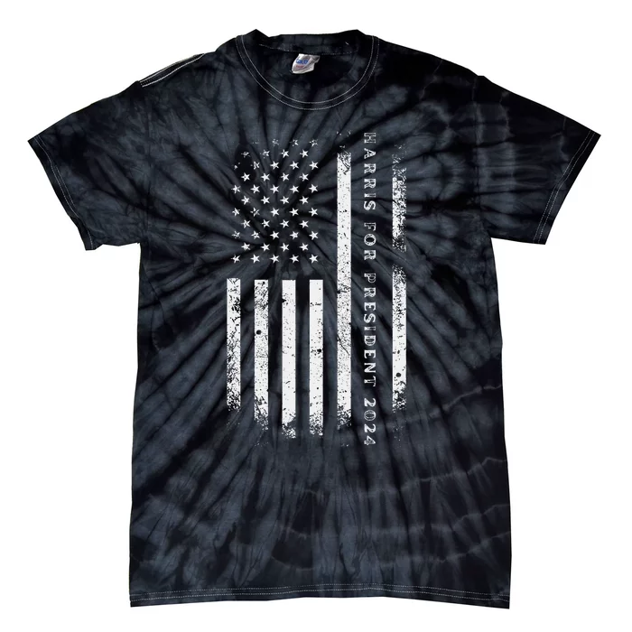 Madam President Kamala Harris For President 2024 Us Flag Gift Tie-Dye T-Shirt