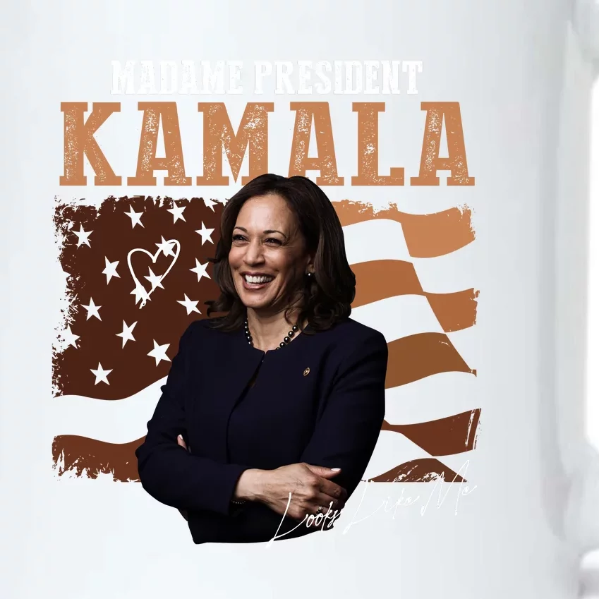 Madame President Kamala Illustration Black Color Changing Mug