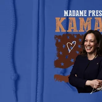 Madame President Kamala Illustration Full Zip Hoodie