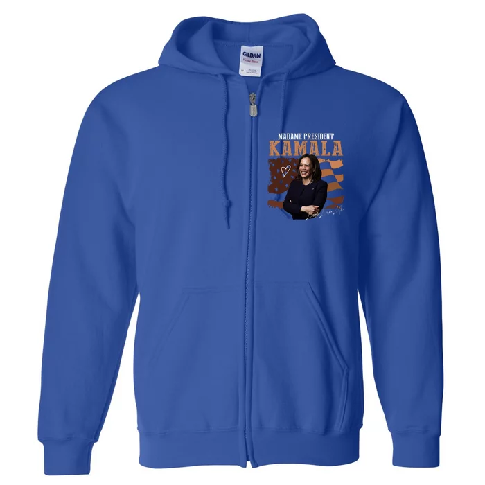 Madame President Kamala Illustration Full Zip Hoodie