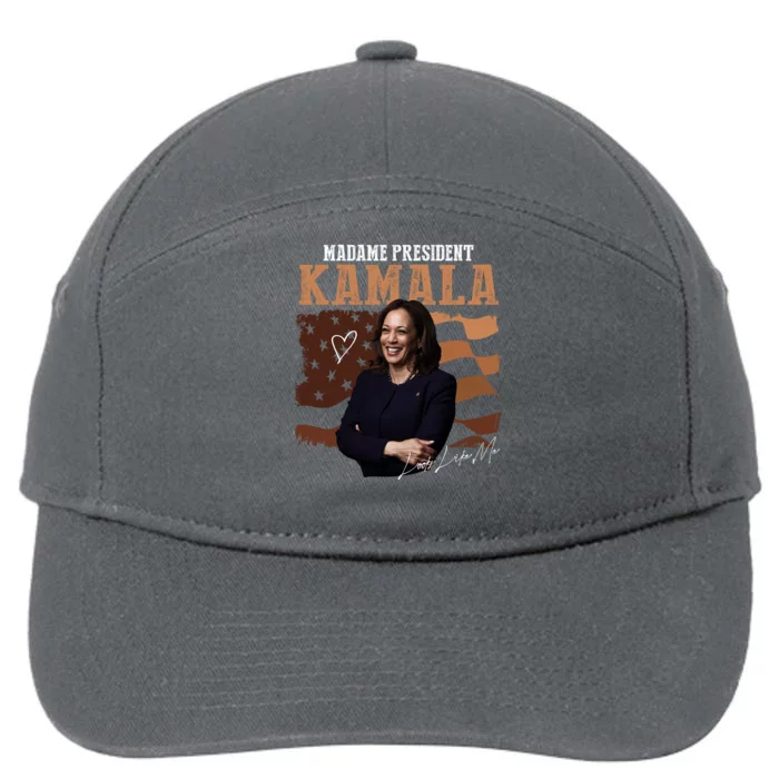 Madame President Kamala Illustration 7-Panel Snapback Hat