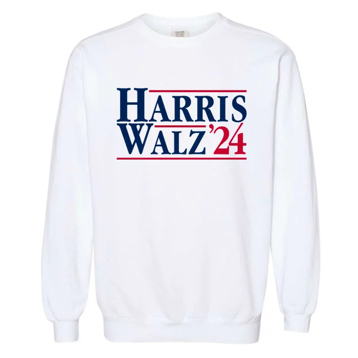 Madam President Kamala Harris Tim Walz Vp Brat Cat Ladies 2024 Garment-Dyed Sweatshirt