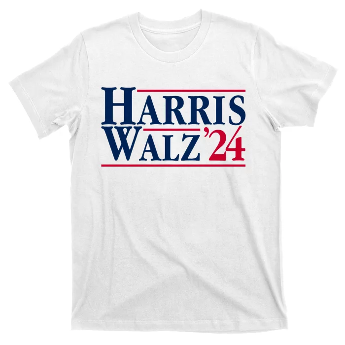 Madam President Kamala Harris Tim Walz Vp Brat Cat Ladies 2024 T-Shirt