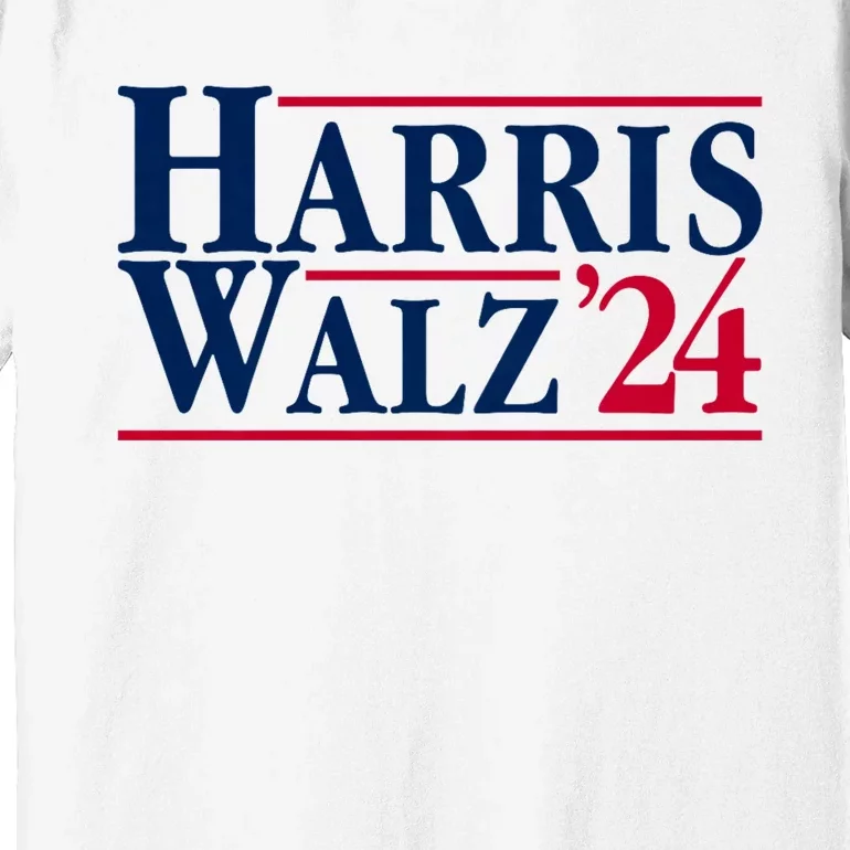 Madam President Kamala Harris Tim Walz Vp Brat Cat Ladies 2024 Premium T-Shirt