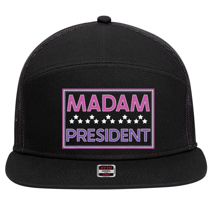 Madam President Kamala Harris 2024 7 Panel Mesh Trucker Snapback Hat