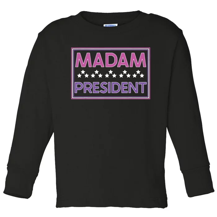 Madam President Kamala Harris 2024 Toddler Long Sleeve Shirt