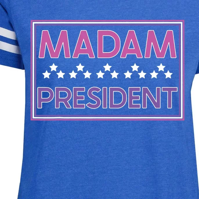 Madam President Kamala Harris 2024 Enza Ladies Jersey Football T-Shirt