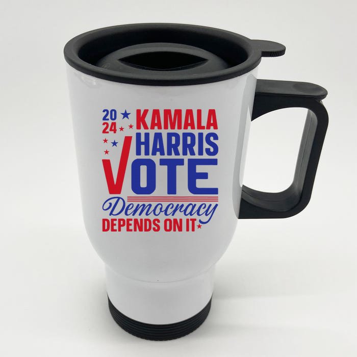 Madam President Kamala Harris 2024 Front & Back Stainless Steel Travel Mug