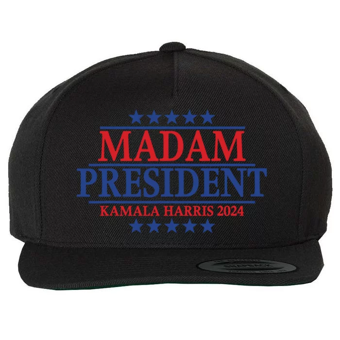 Madam President Kamala Harris 2024 Vote Democrat Beat Trump Wool Snapback Cap