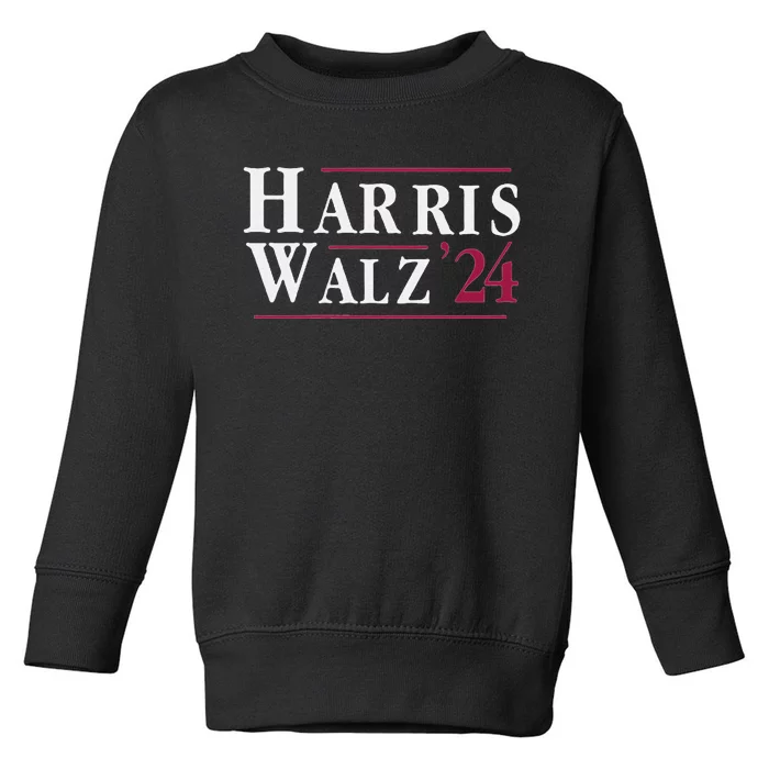 Madam President Kamala Harris Tim Walz Vp Brat Cat Ladies Toddler Sweatshirt