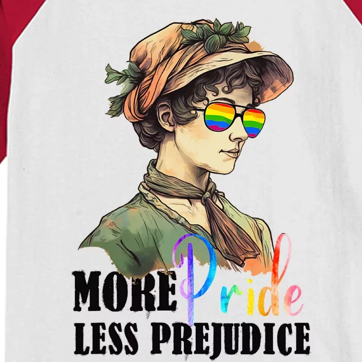 More Pride Less Prejudice Lgbt Gay Proud Ally Pride Month Kids Colorblock Raglan Jersey