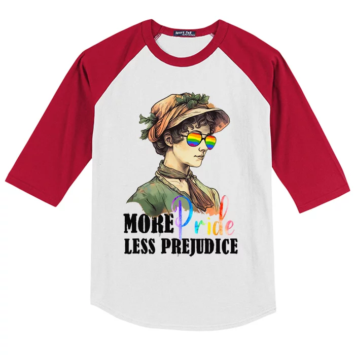 More Pride Less Prejudice Lgbt Gay Proud Ally Pride Month Kids Colorblock Raglan Jersey