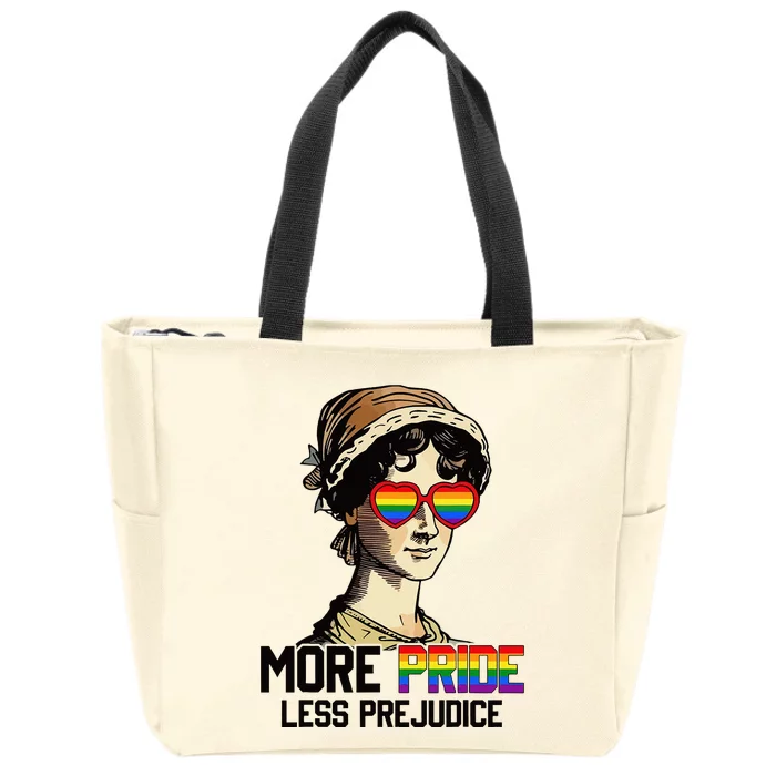 More Pride Less Prejudice Lgbt Gay Proud Ally Pride Month Zip Tote Bag