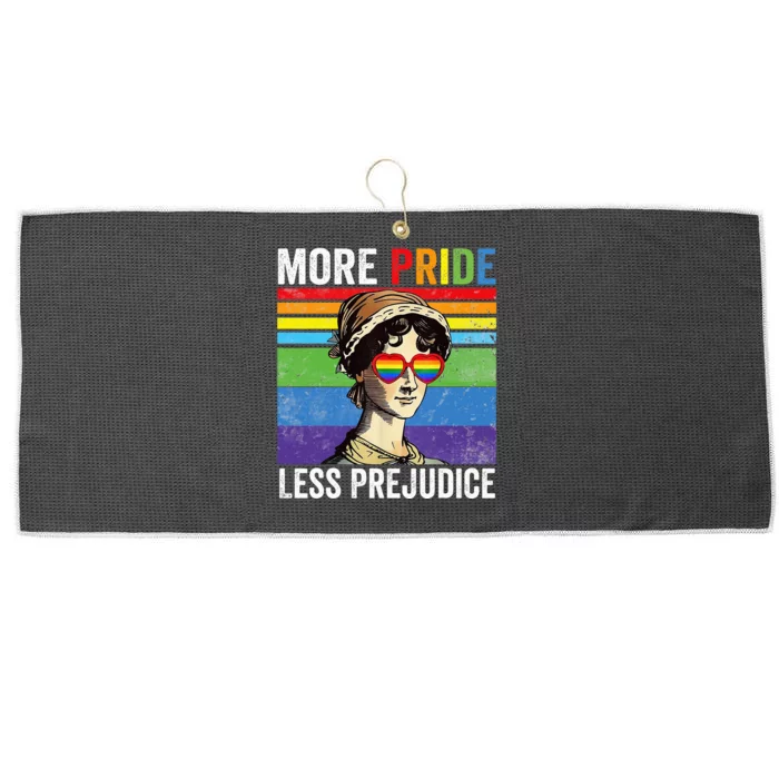 More Pride Less Prejudice Pride Month Funny Large Microfiber Waffle Golf Towel