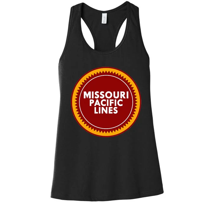 Missouri Pacific Lines Railroad Logo Vintage Railroad Train Women's Racerback Tank