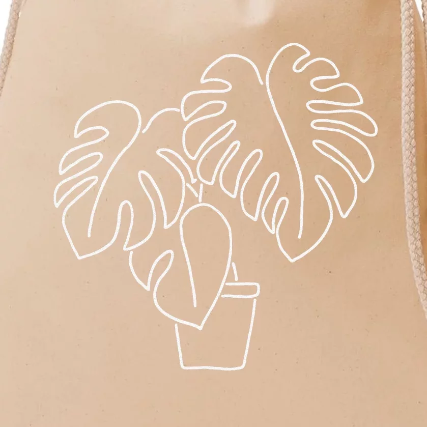 Monstera Plant Lady Botanical Plant Mama Crewneck Drawstring Bag