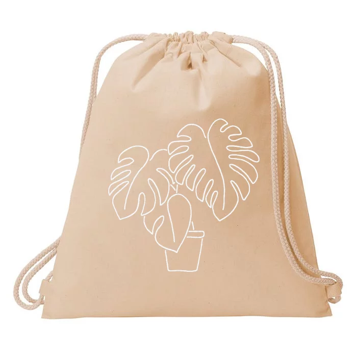 Monstera Plant Lady Botanical Plant Mama Crewneck Drawstring Bag