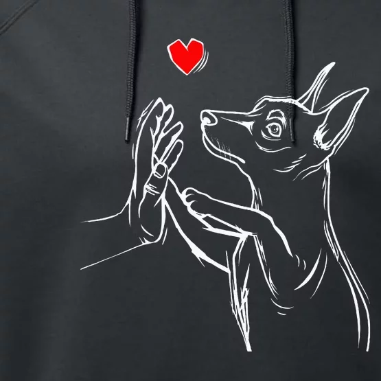 Min Pin Love Miniature Pinscher Dog Mom Performance Fleece Hoodie