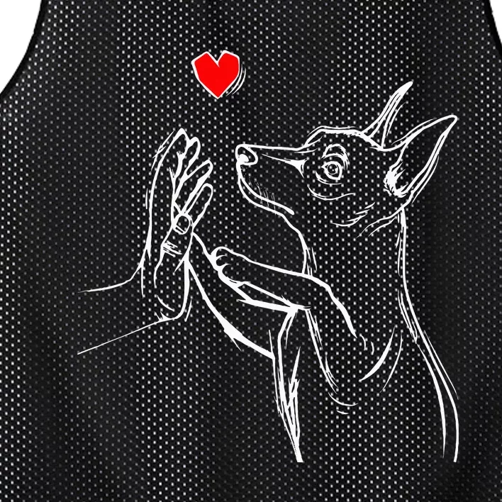 Min Pin Love Miniature Pinscher Dog Mom Mesh Reversible Basketball Jersey Tank