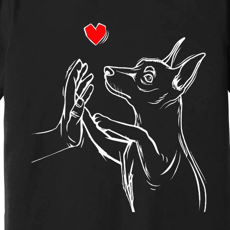 Min Pin Love Miniature Pinscher Dog Mom Premium T-Shirt