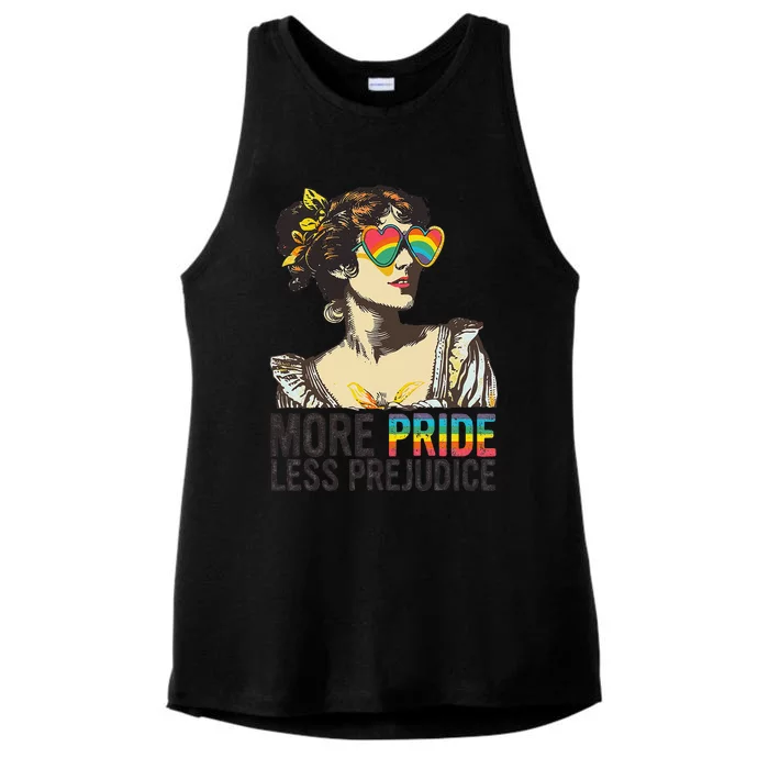 More Pride Less Prejudice Lgbt Pride Month More Pride Ladies Tri-Blend Wicking Tank