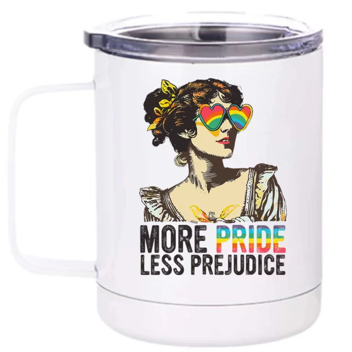 More Pride Less Prejudice Lgbt Pride Month More Pride Front & Back 12oz Stainless Steel Tumbler Cup