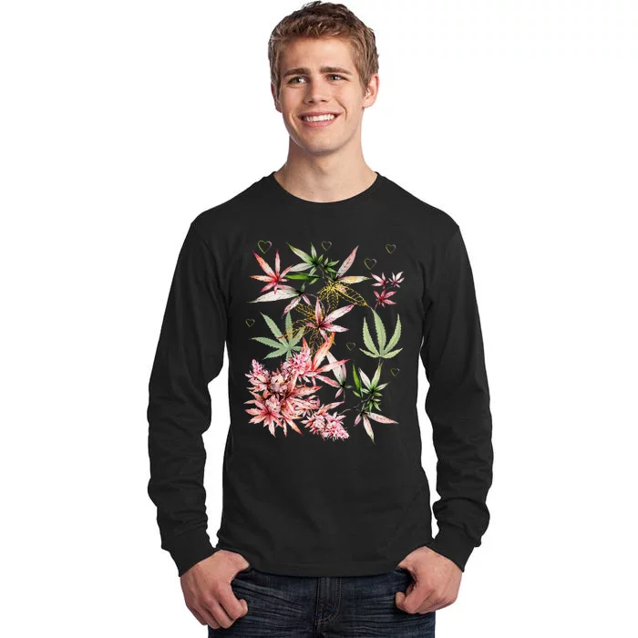 Marijuana Pot Leaf Flower Weed Cannabis Tall Long Sleeve T-Shirt