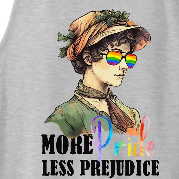 More Pride Less Prejudice Lgbt Gay Proud Ally Pride Month Ladies Tri-Blend Wicking Tank