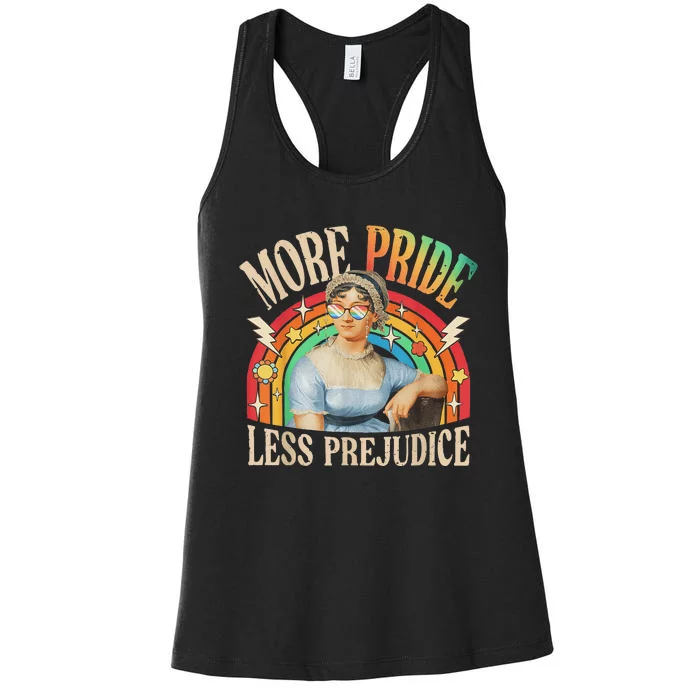 More Pride Less Prejudice Lgbtq Rainbow Women's Racerback Tank