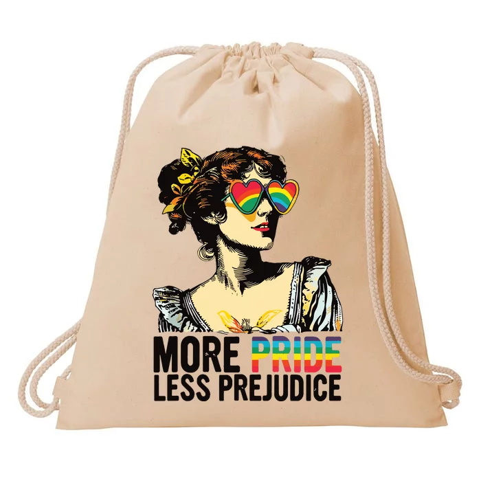 More Pride Less Prejudice Lgbt Pride Month More Pride Drawstring Bag