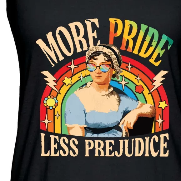 More Pride Less Prejudice Lgbtq Rainbow Ladies Essential Flowy Tank