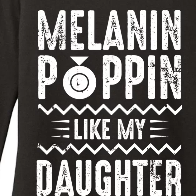 Melanin Poppin Like My Daughter Gift Womens CVC Long Sleeve Shirt