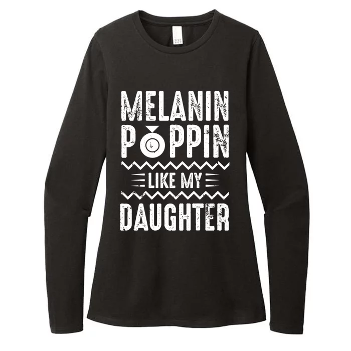 Melanin Poppin Like My Daughter Gift Womens CVC Long Sleeve Shirt