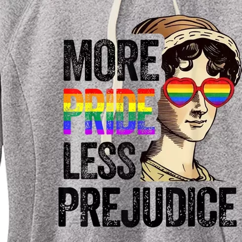 More Pride Less Prejudice Lgbt Gay Proud Ally Pride Month Women's Fleece Hoodie