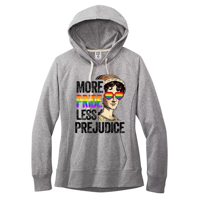 More Pride Less Prejudice Lgbt Gay Proud Ally Pride Month Women's Fleece Hoodie