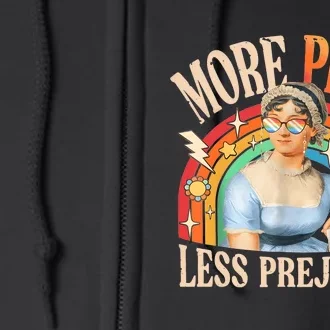 More Pride Less Prejudice Lgbtq Rainbow Full Zip Hoodie