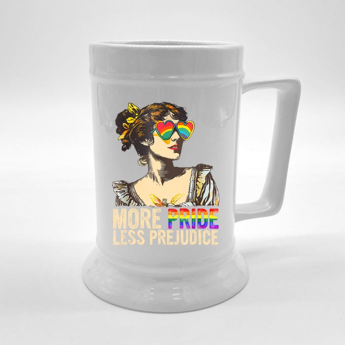 More Pride Less Prejudice Lgbtq Rainbow Front & Back Beer Stein