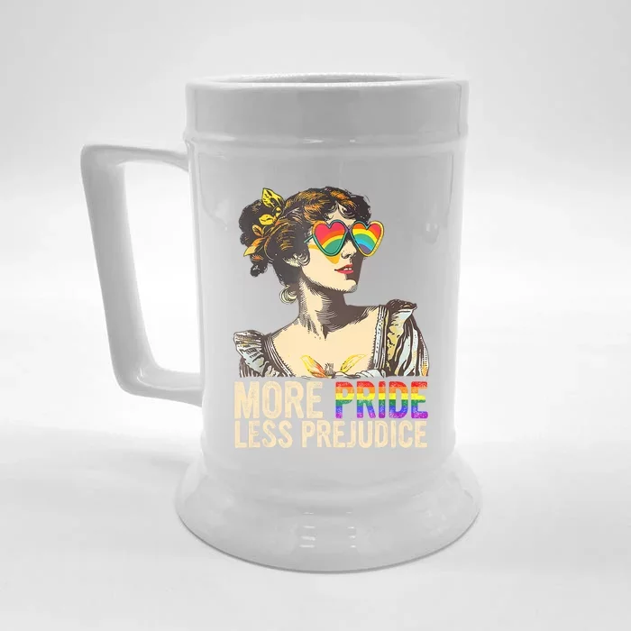 More Pride Less Prejudice Lgbtq Rainbow Front & Back Beer Stein