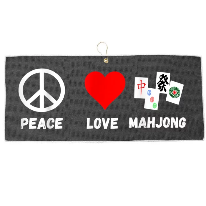 Mahjong Peace Love Playing Mah Jongg Player Majiang Large Microfiber Waffle Golf Towel