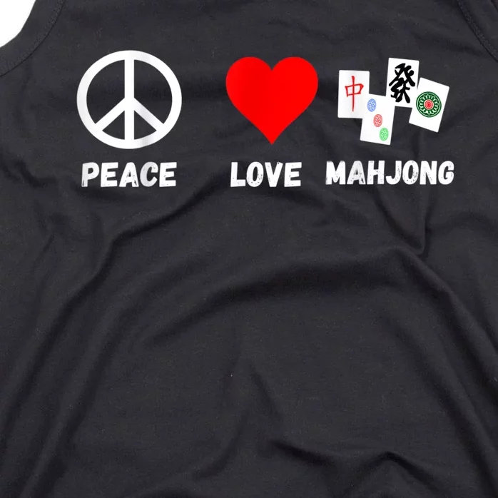 Mahjong Peace Love Playing Mah Jongg Player Majiang Tank Top