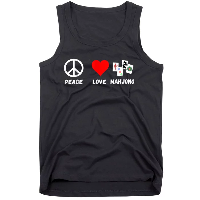 Mahjong Peace Love Playing Mah Jongg Player Majiang Tank Top