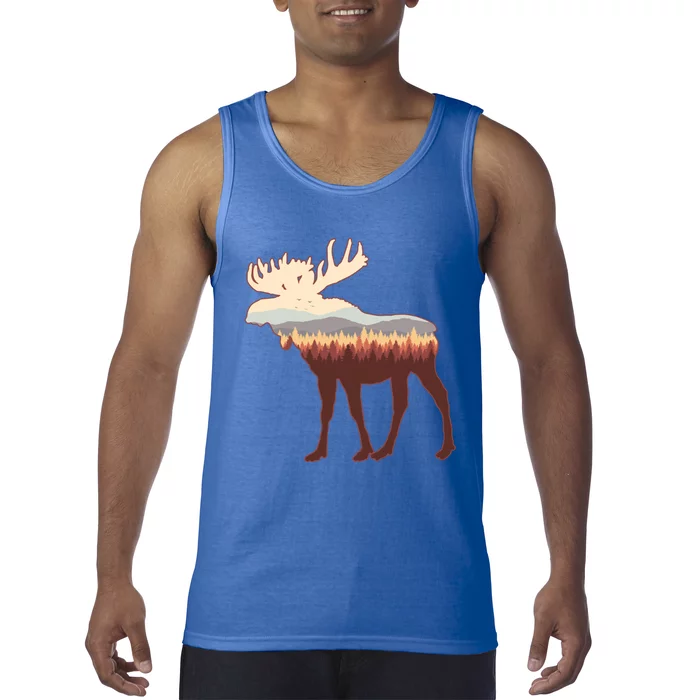 Moose Print Landscape Moose Whisperer Gift Animal Moose Funny Gift Tank Top