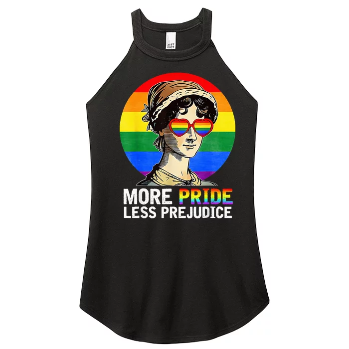 More Pride Less Prejudice Lgbt Gay Proud Ally Women’s Perfect Tri Rocker Tank