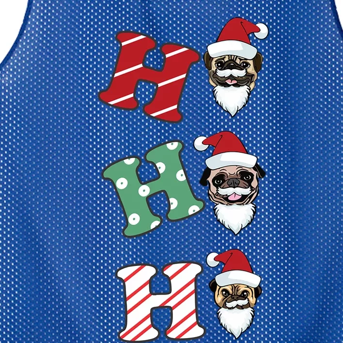 Merry Pugmas Ladies Dog Lover I Love Pug Christmas Gift Mesh Reversible Basketball Jersey Tank