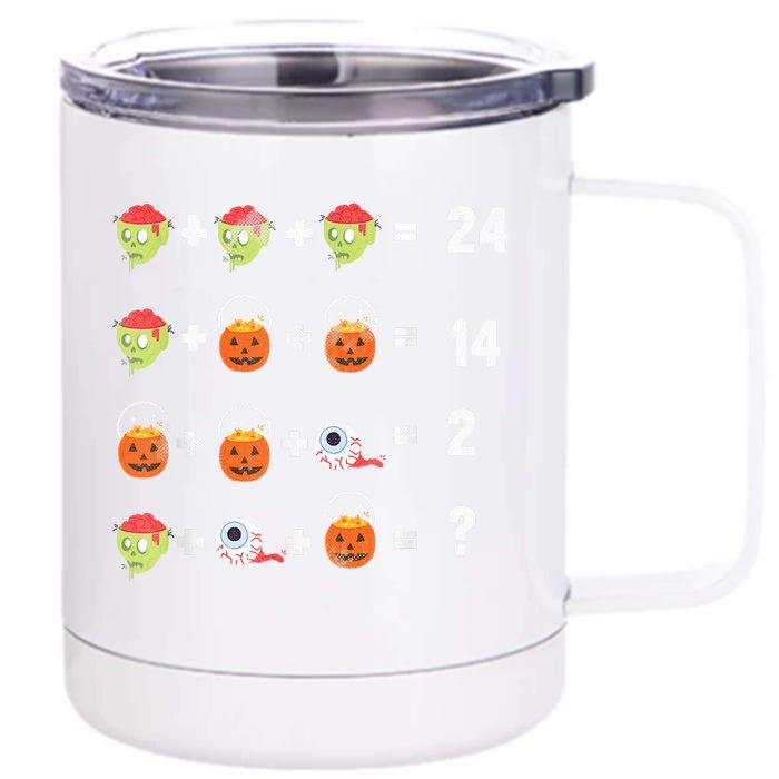 Math Puzzle Lazy DIY Halloween Costume Teacher Student Kids Front & Back 12oz Stainless Steel Tumbler Cup